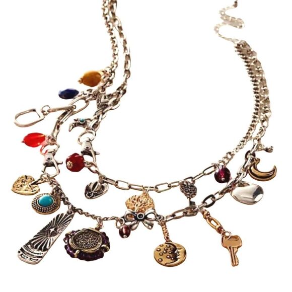 Free People Maxamillion Charm Necklace - World Traveler - Picture 1 of 10